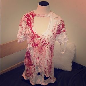 “Bloody” Purge V Neck Choke Tee